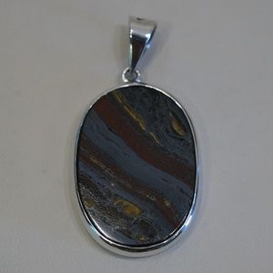 Sterling Silver (.925) Handmade Tiger Iron Pendant